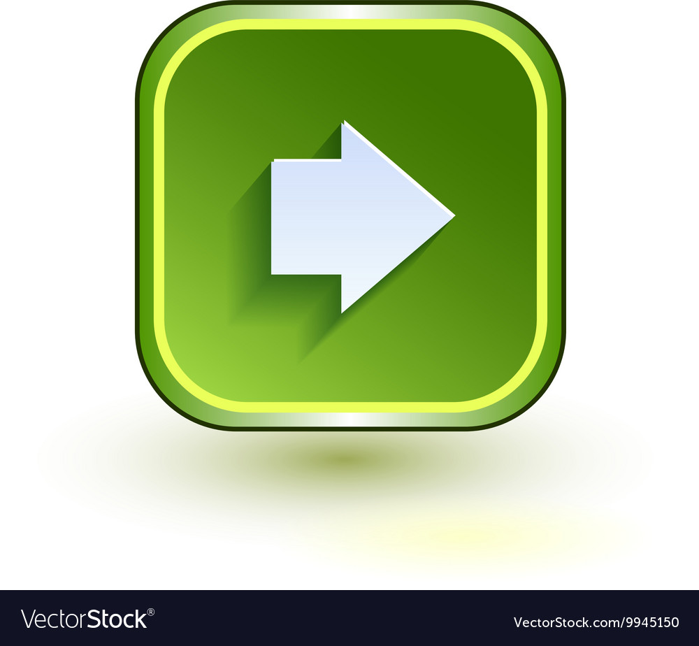 Green web button with arrow right sign rounded