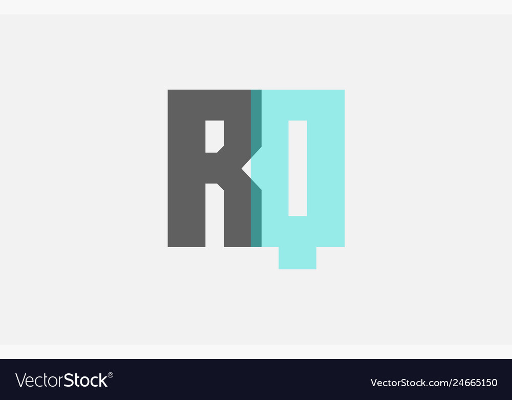 Grey Pastel Blue Alphabet Letter Combination Rq R Vector Image 5960