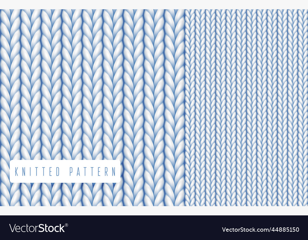 Knitted pattern textured wool fabric set Vector Image