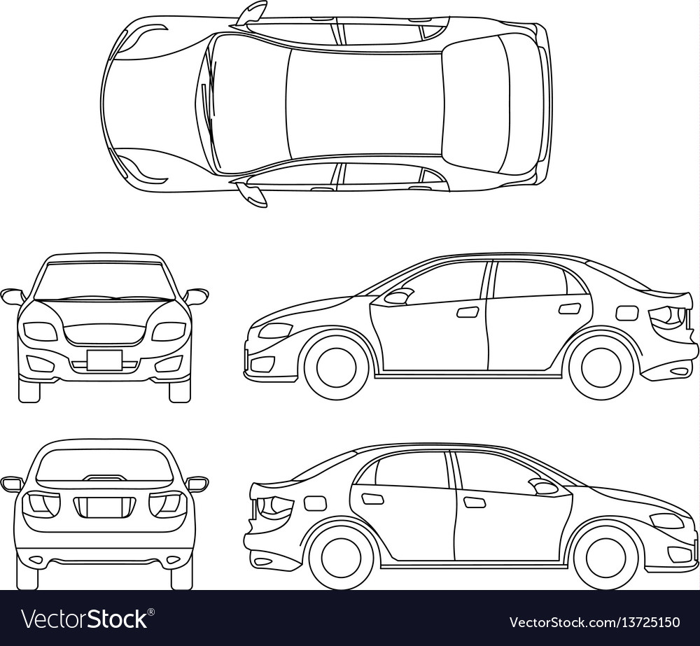 Car Outline Drawing Template