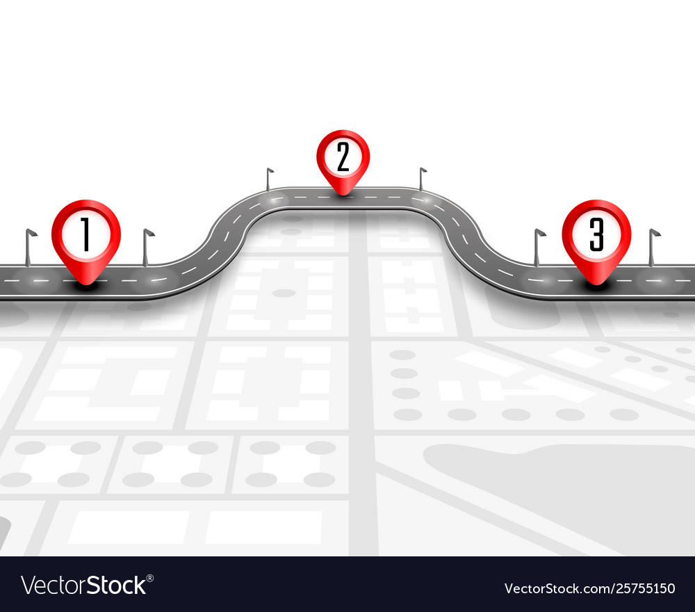 Paved path on road way location background vector image Paved path on road way location background