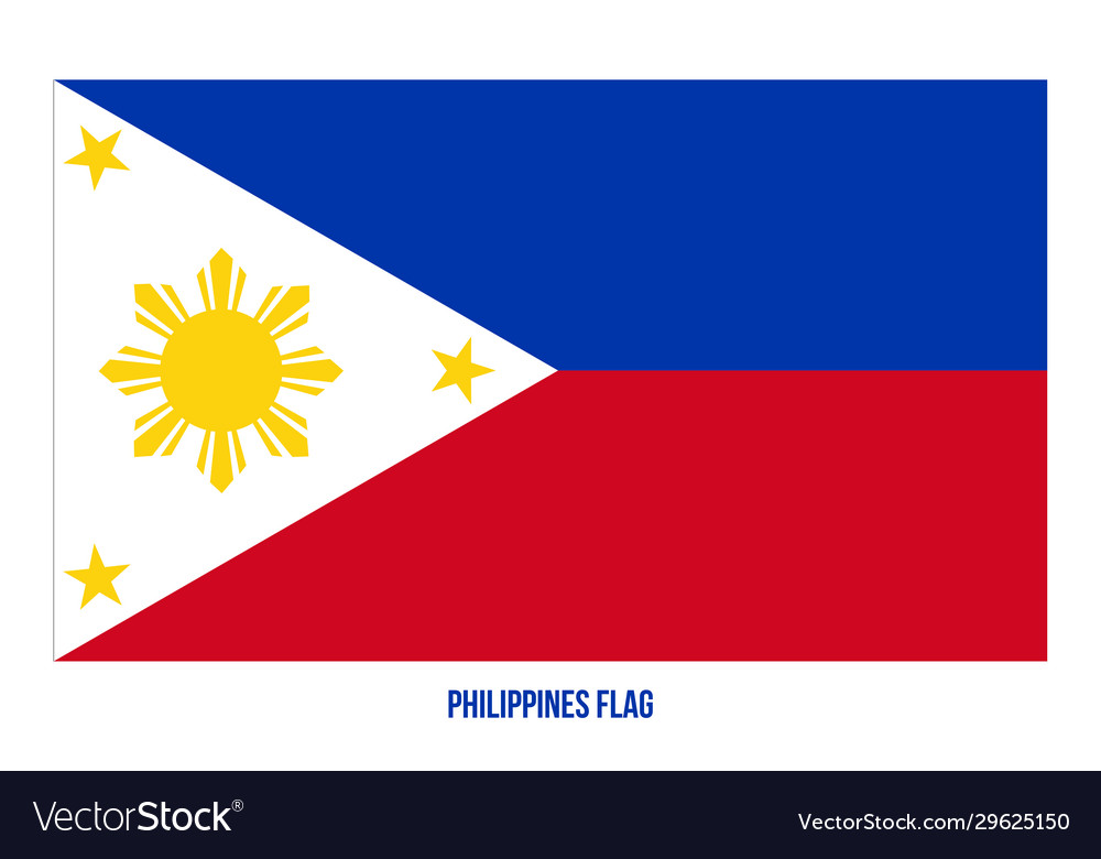 Philippines flag on white background vector image Philippines flag on white background