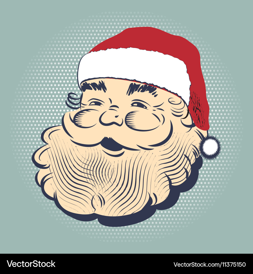 Santa claus smiling head Royalty Free Vector Image
