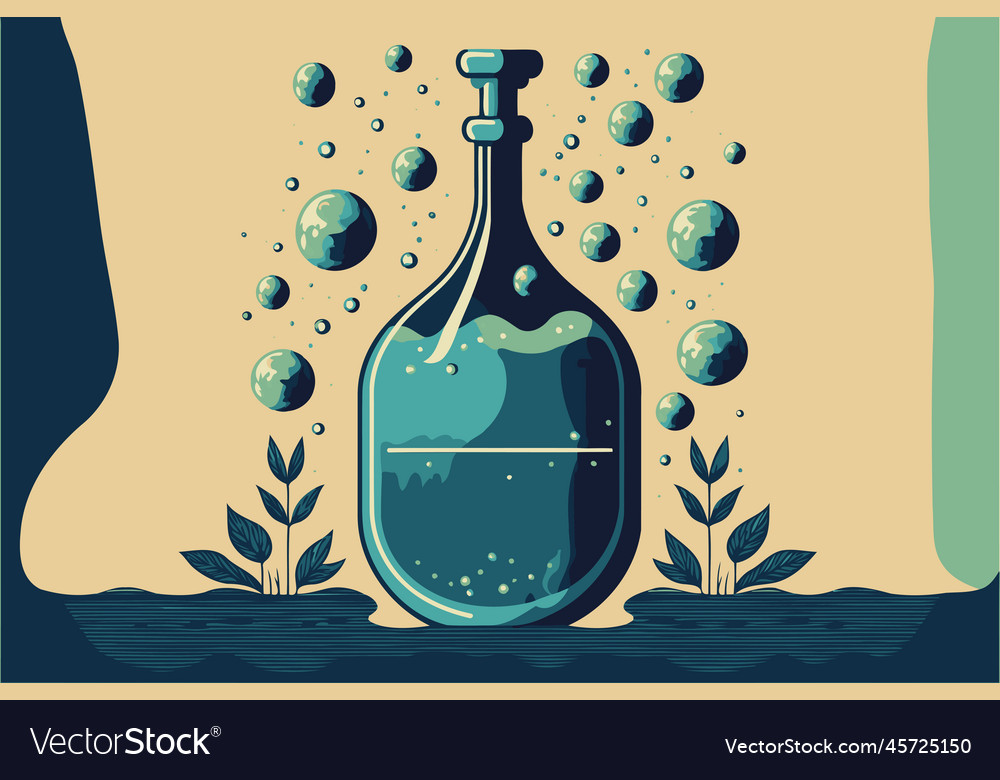 Weak with water and minimalist natural Royalty Free Vector