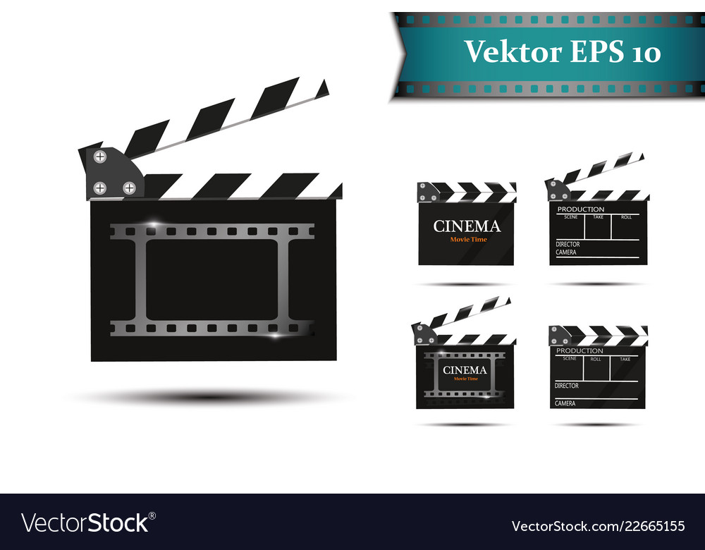 A set clapper on white background vector image A set clapper on white background