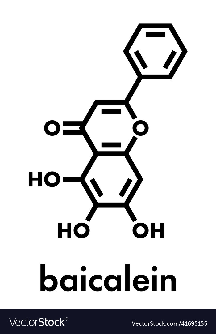 Baicalein flavonoid molecule skeletal formula