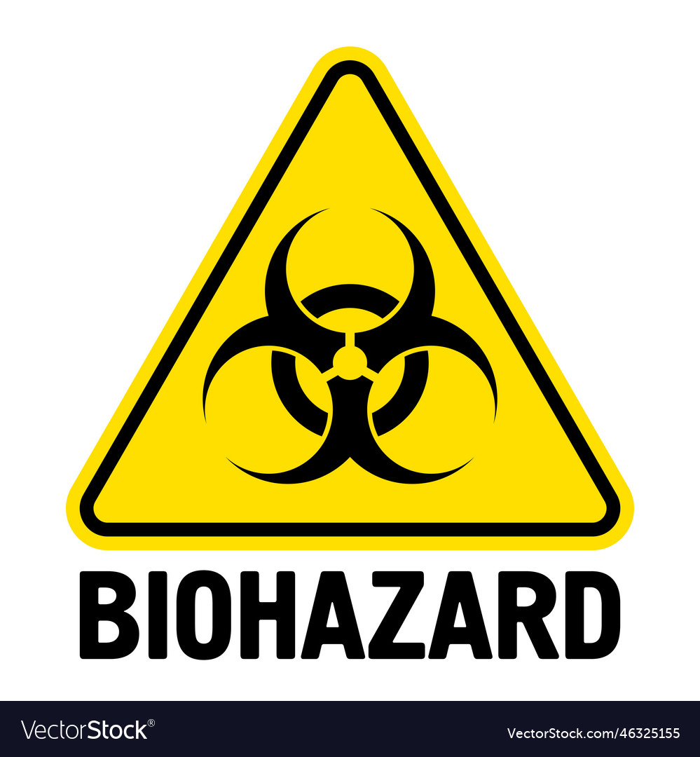 Biohazard sign danger symbol flat icon Royalty Free Vector