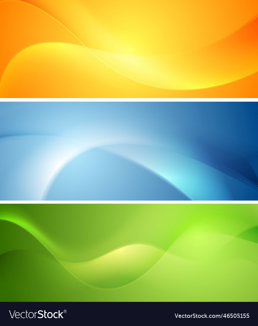 Colorful wavy banners