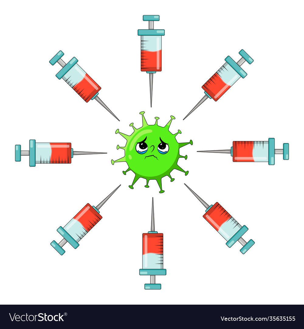 Coronavirus Impfung Schuss Cartoon Clipart