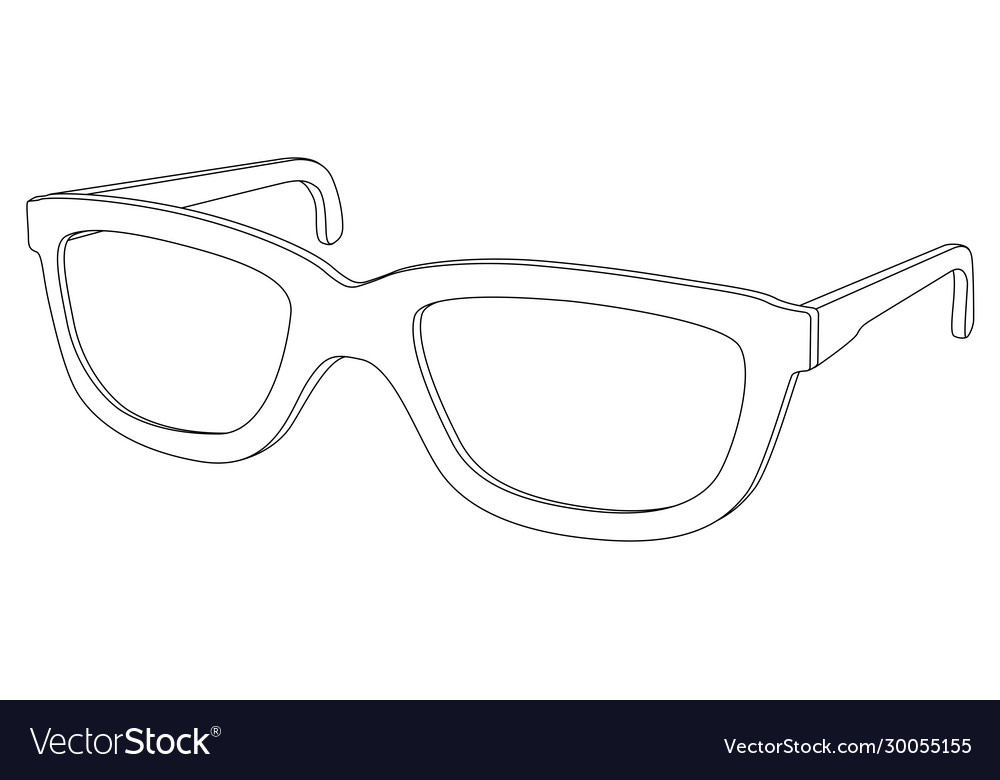 Glasses outline icon Royalty Free Vector Image