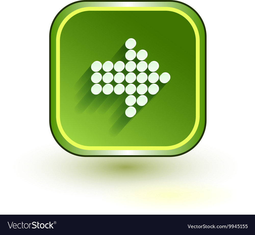 Green web button with arrow right sign rounded