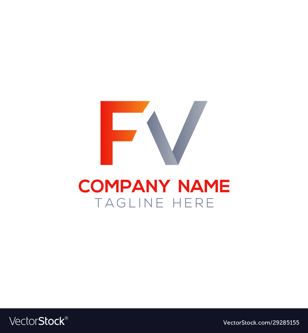 Initial letter fv logo design template creative Vector Image