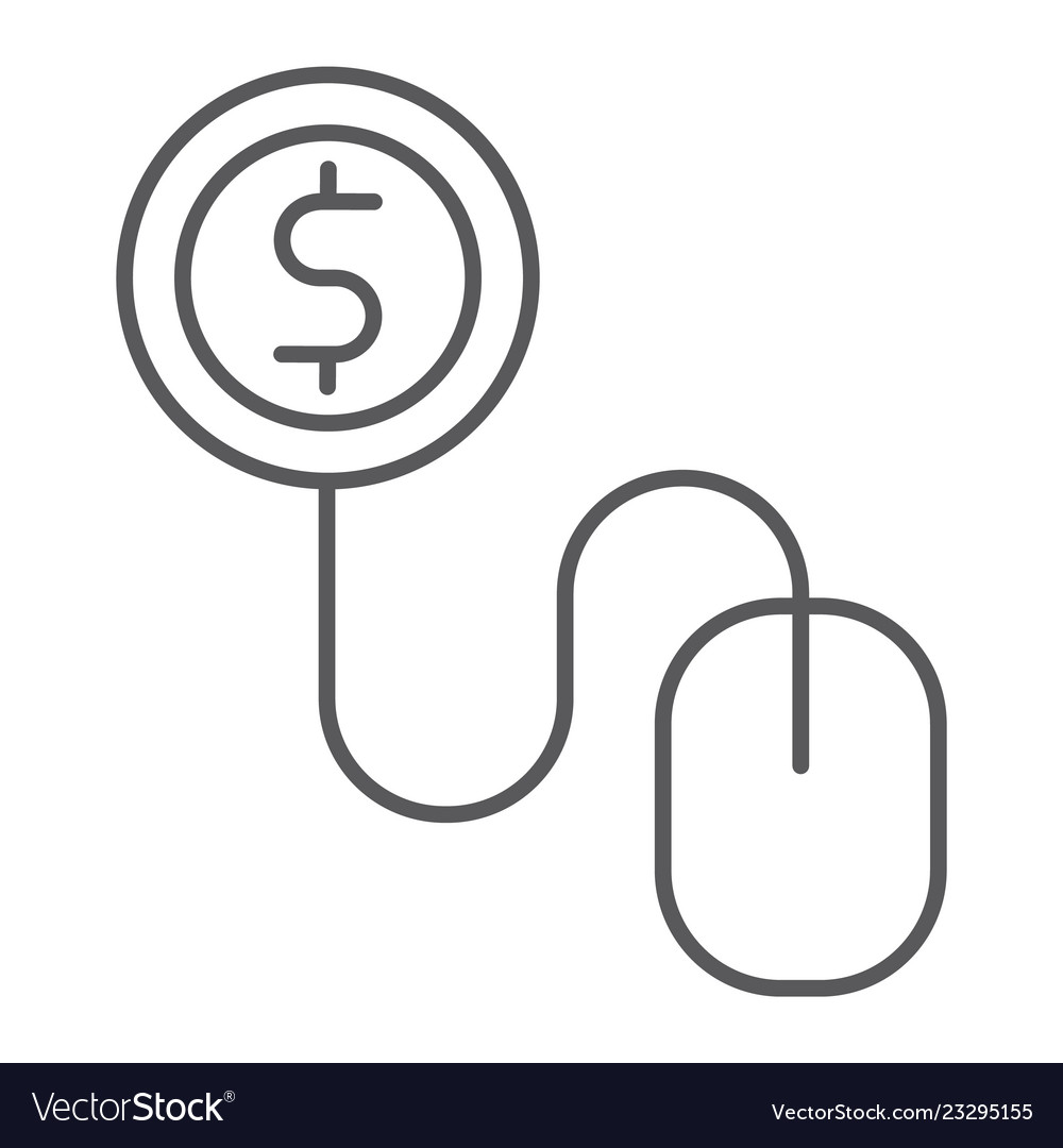 Pay per click thin line icon internet