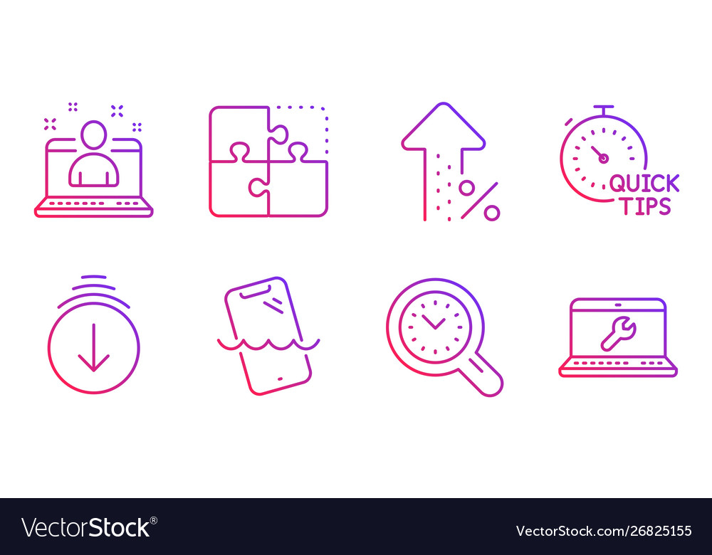 Quick tips scroll down and best manager icons set vector image Quick tips scroll down and best manager icons set