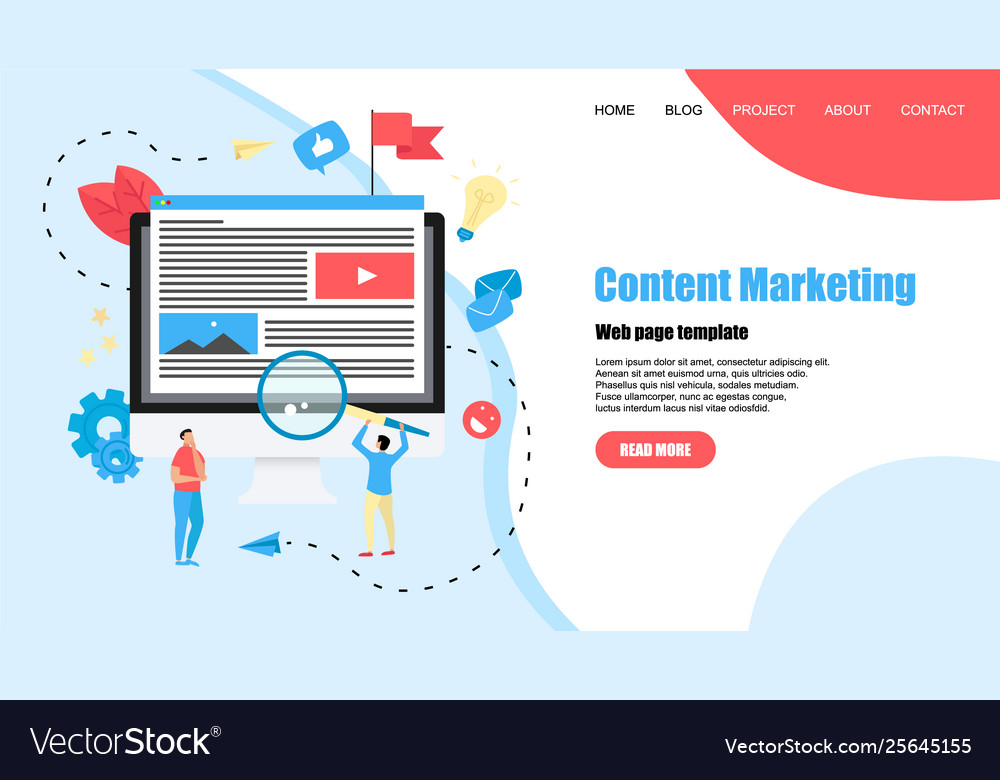 Webpage template content marketing concept