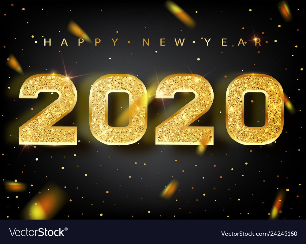 2020 New Year Gold Numbers Celebration