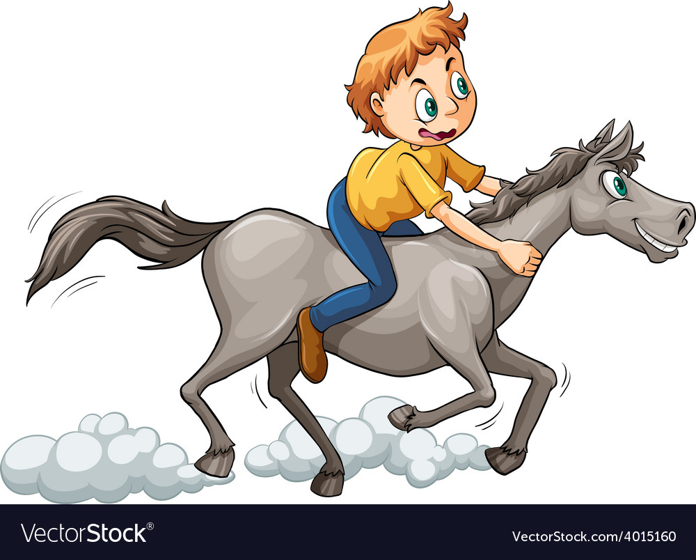 A boy riding horse