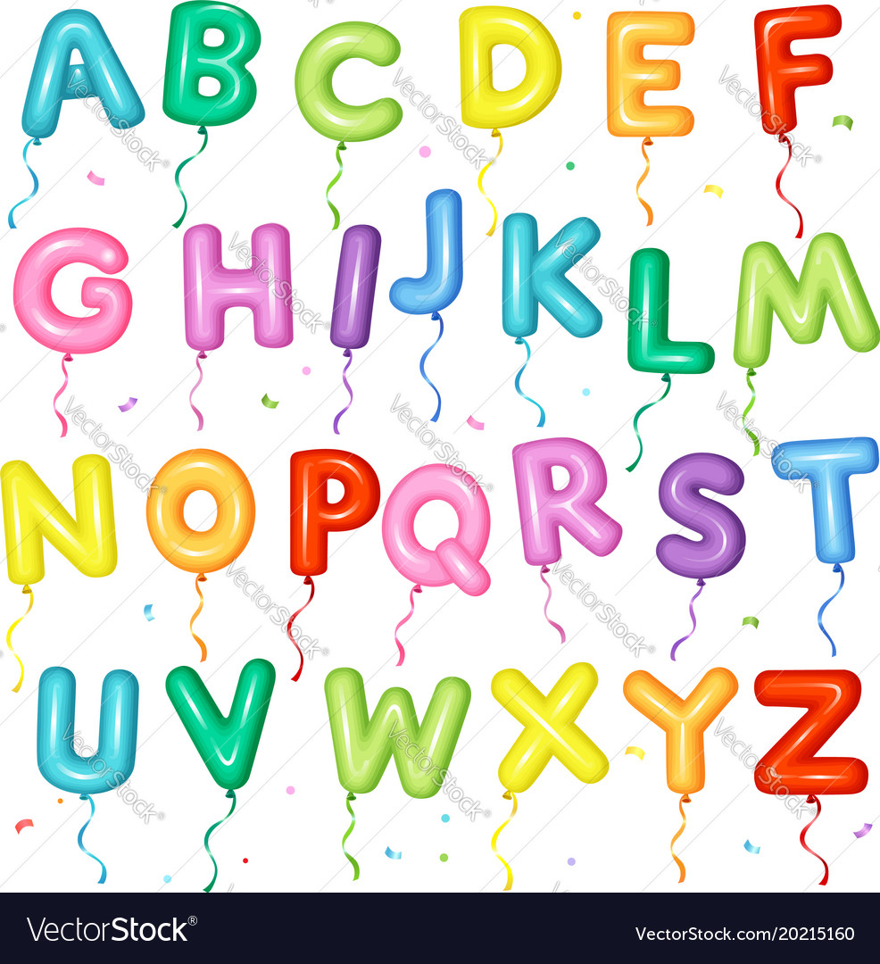 Balloon colorful font letters from a to z Vector Image