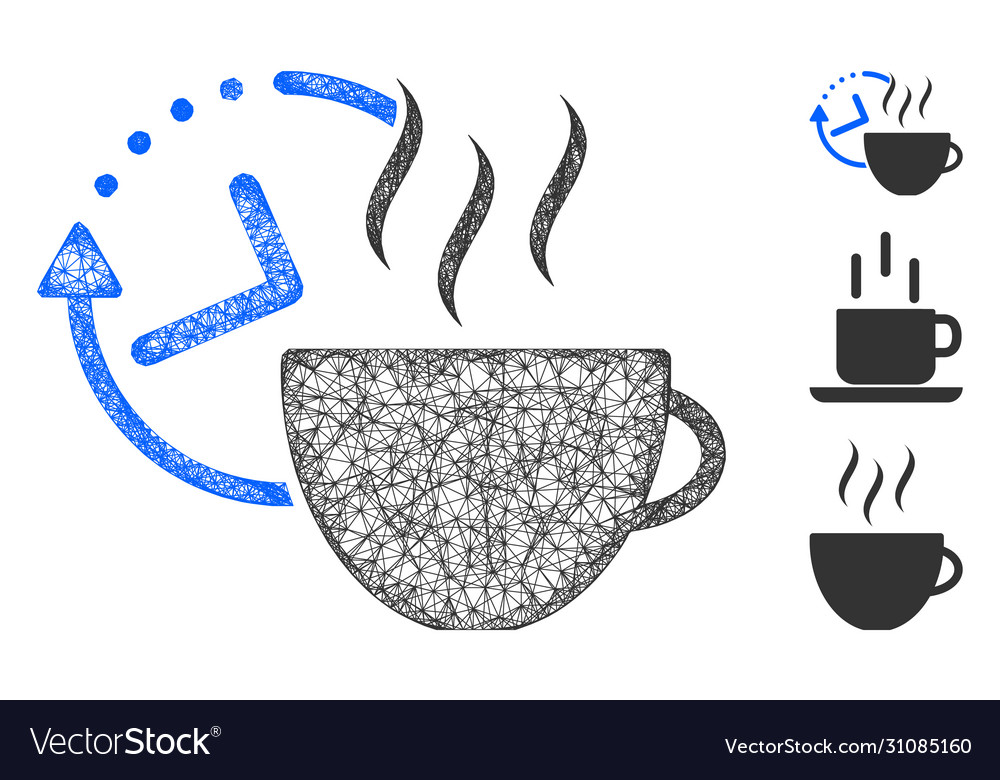 Coffee break polygonal web mesh vector image Coffee break polygonal web mesh