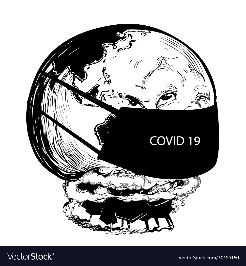 Coronavirus epidemic word covid-19 on global map