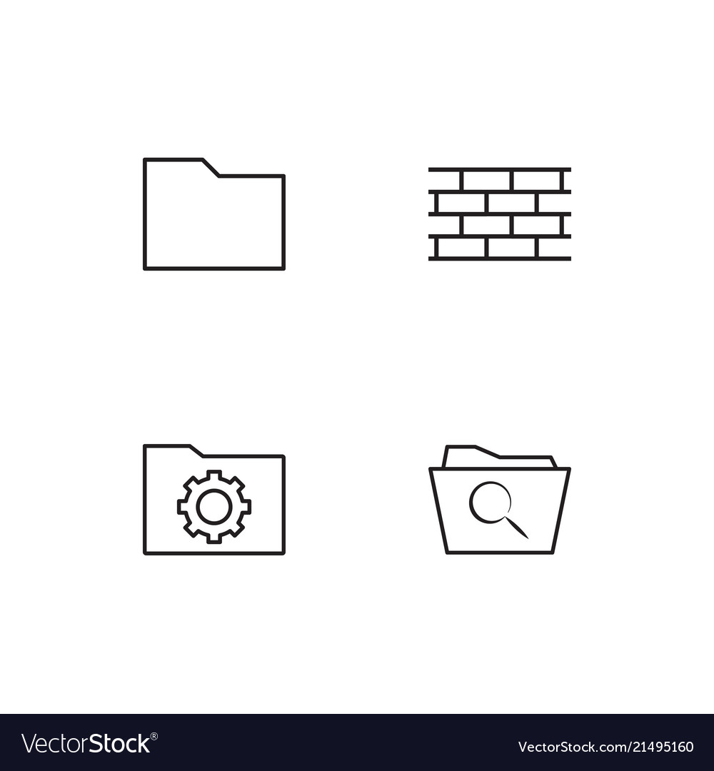 Cyber security linear icons set simple outline