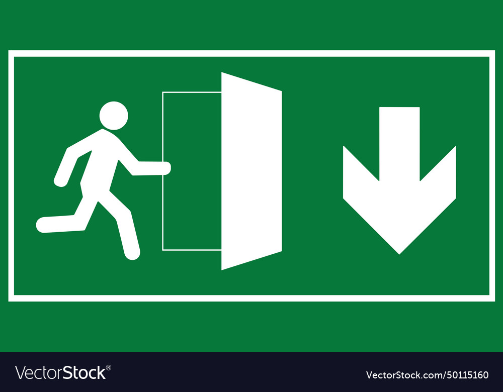 Emergency Fire Exit Sign Royalty Free Vector Image Emergency Fire Exit Sign Royalty Free Vector Image