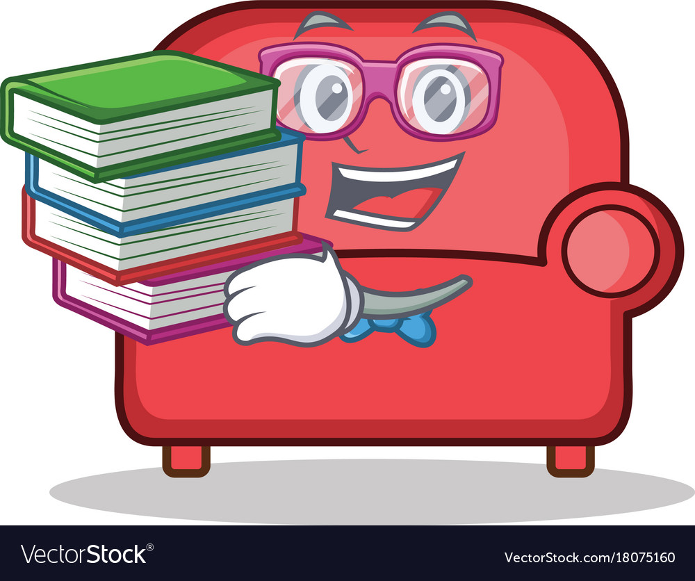 Geek red sofa character cartoon