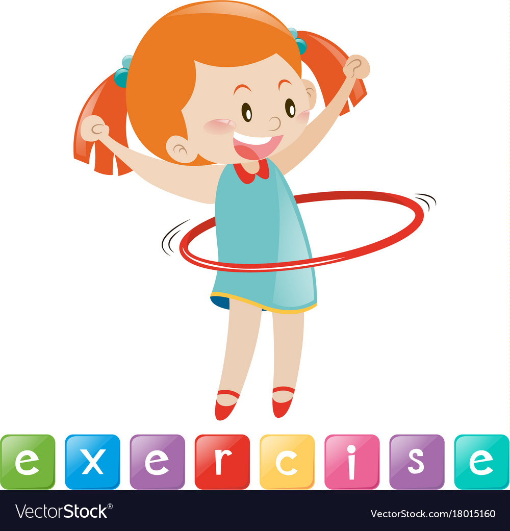 Girl exercise with hulahoop