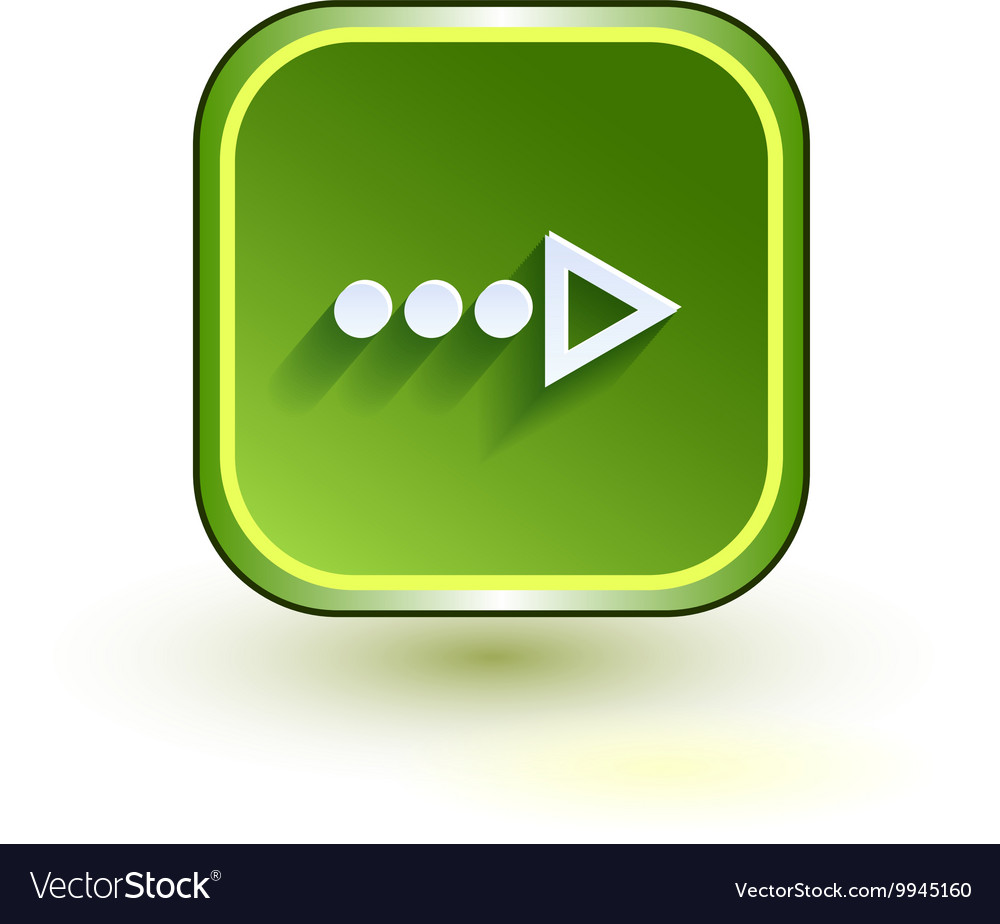 Green web button with arrow right sign rounded