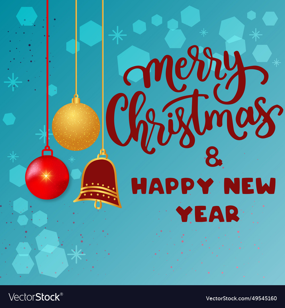 Merry Christmas And Happy New Year Template Vector Image