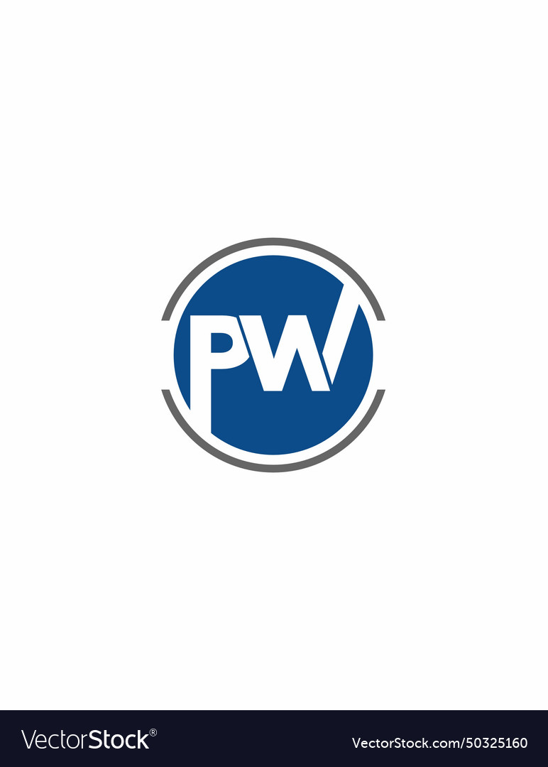 Pw wpabstract letters logo image Royalty Free Vector Image