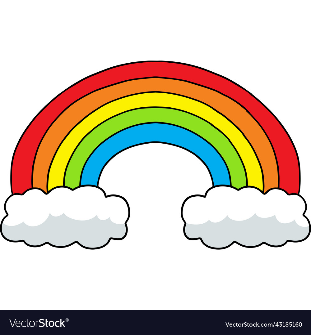 Rainbow cartoon colored clipart Royalty Free Vector Image