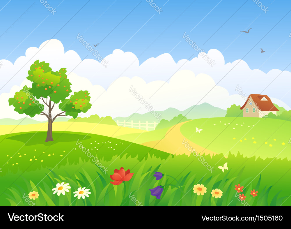 Rural scene Royalty Free Vector Image - VectorStock