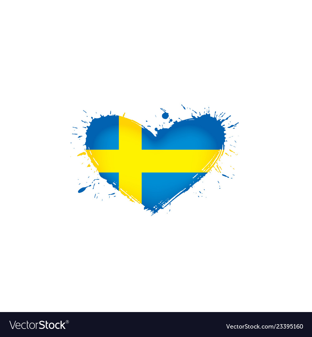 Schweden Flagge auf einem weißen vector image Schweden Flagge auf einem weißen