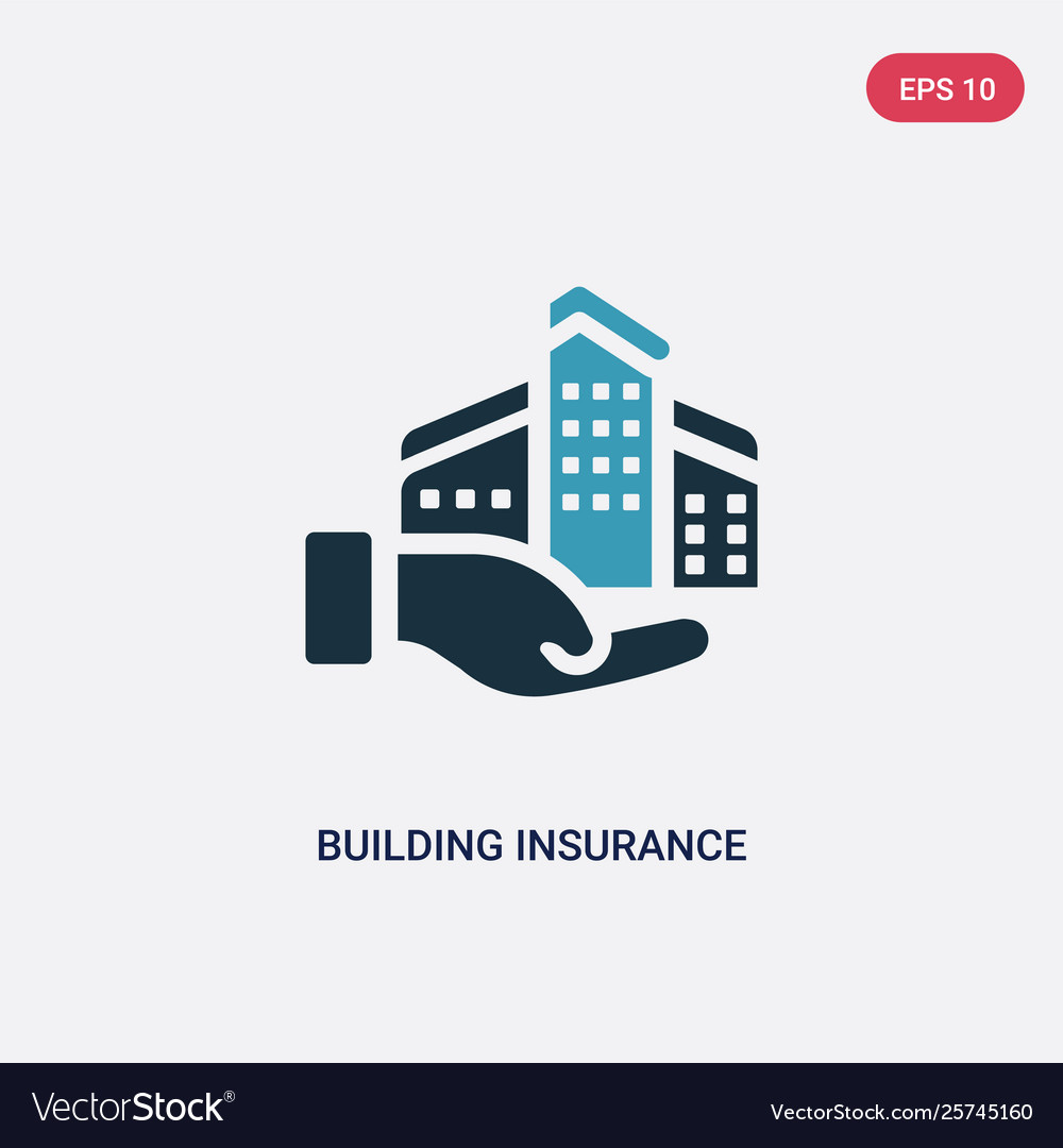 Two color building insurance icon from