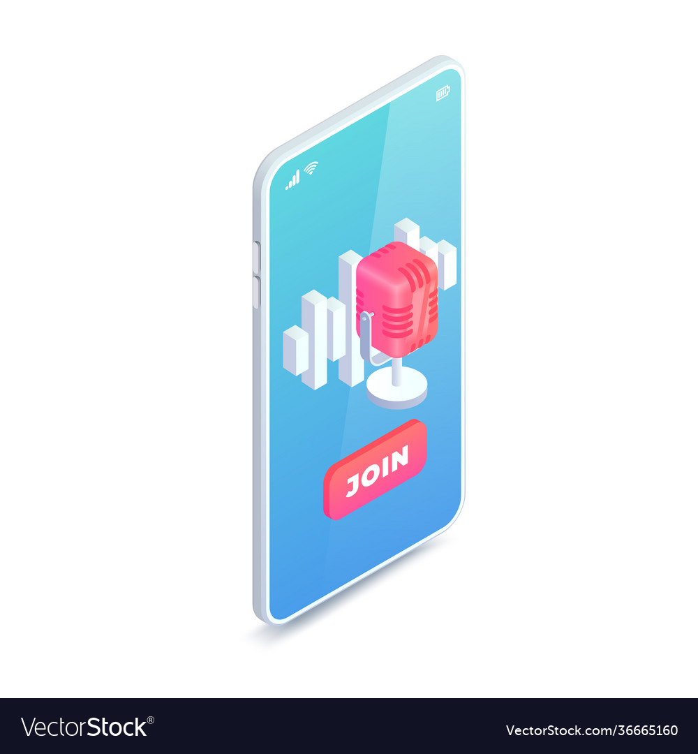 Voice social networking app join audio chat vector image Voice social networking app join audio chat