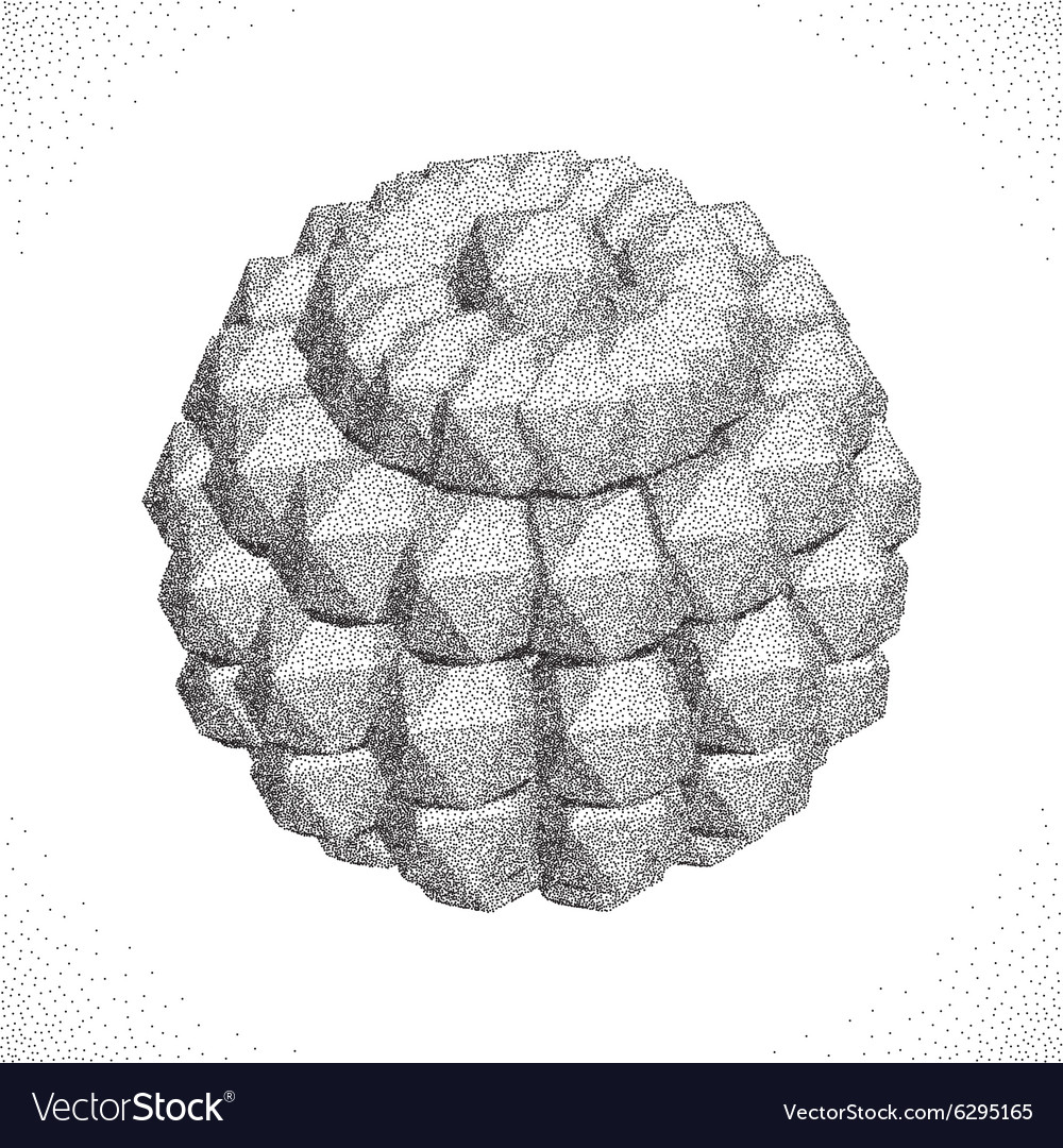 Abstract 3d shape halftone style