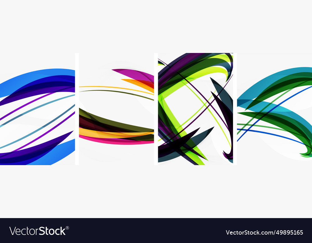 Abstract colorful wave posters for wallpaper Vector Image