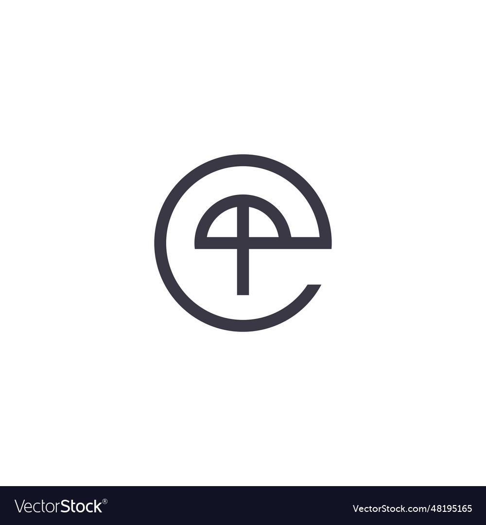 Alphabet initials logo te et t and e Royalty Free Vector