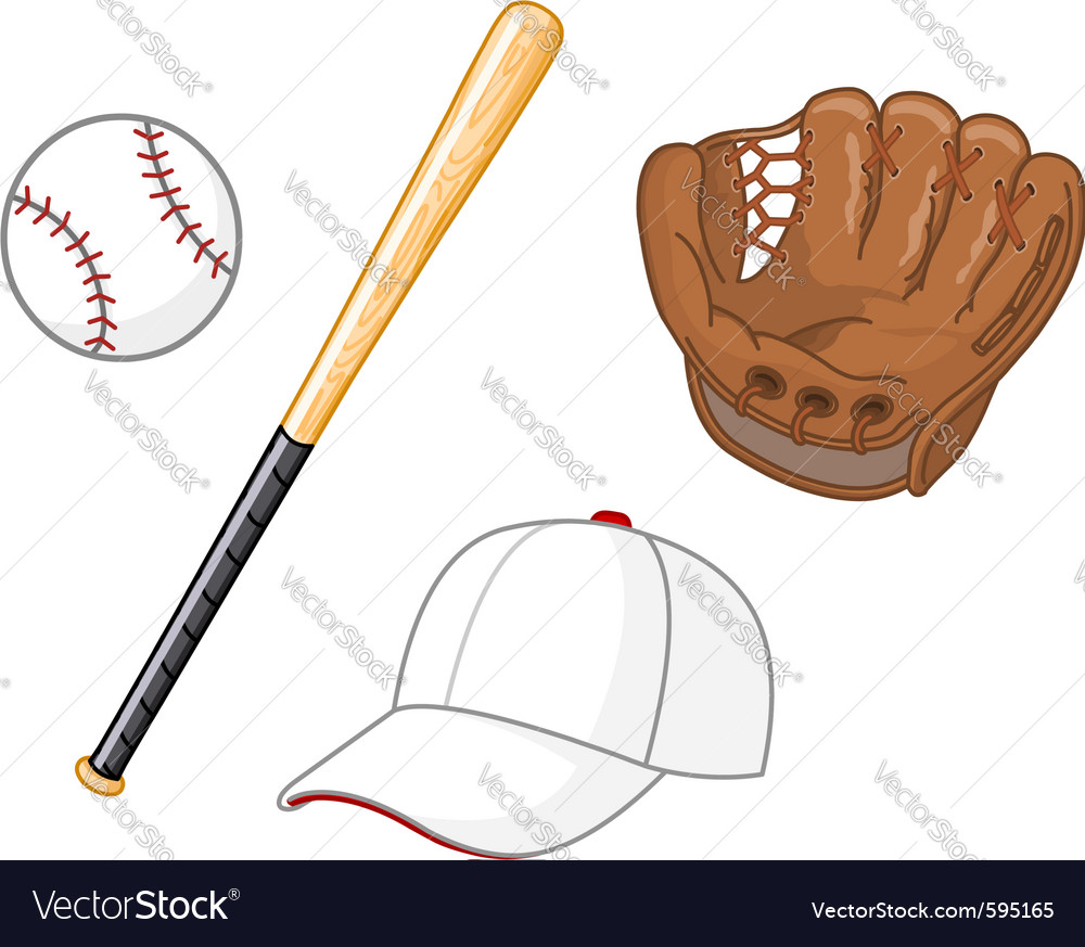 Baseball elements Royalty Free Vector Image VectorStock