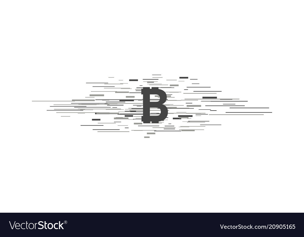 Bitcoin coin with fast speed motion lines vector image Bitcoin coin with fast speed motion lines
