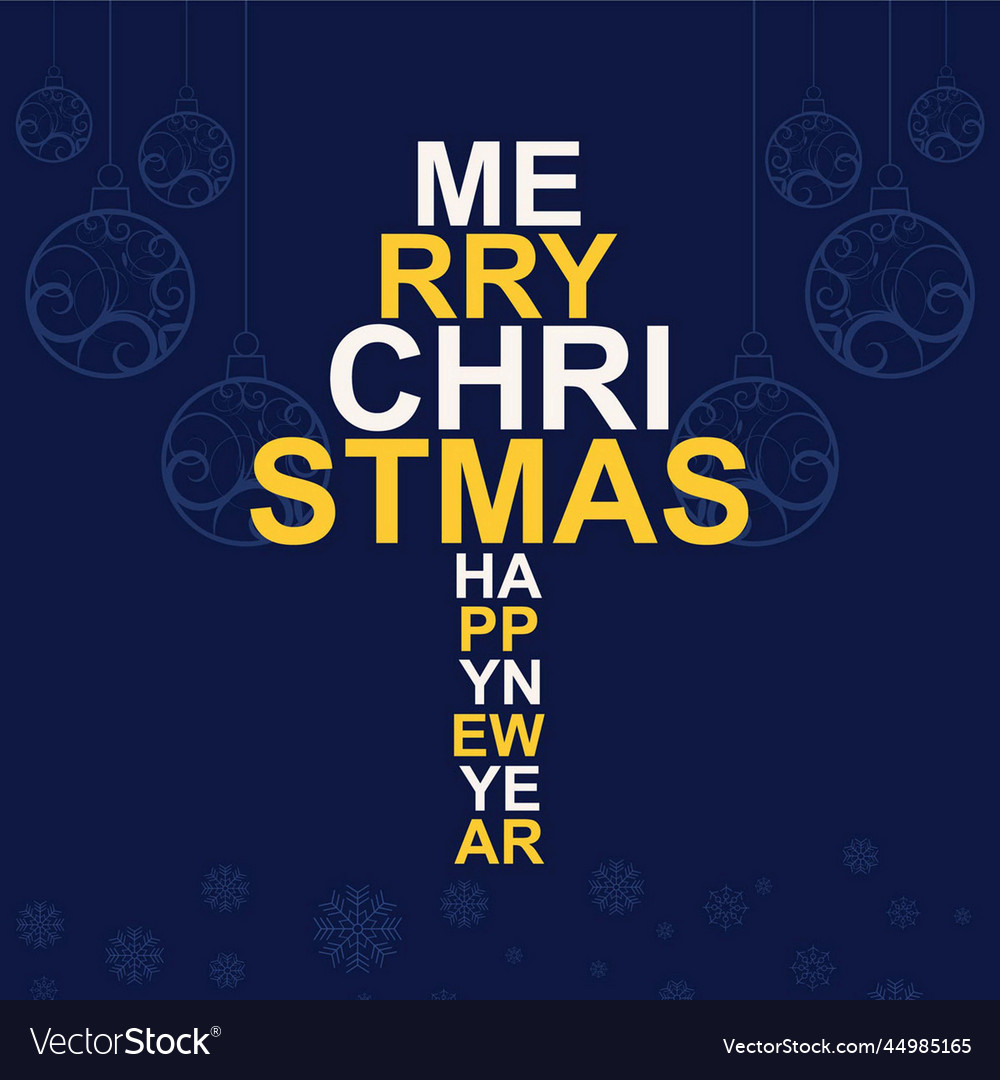 Blue christmas tree background made letters Vector Image