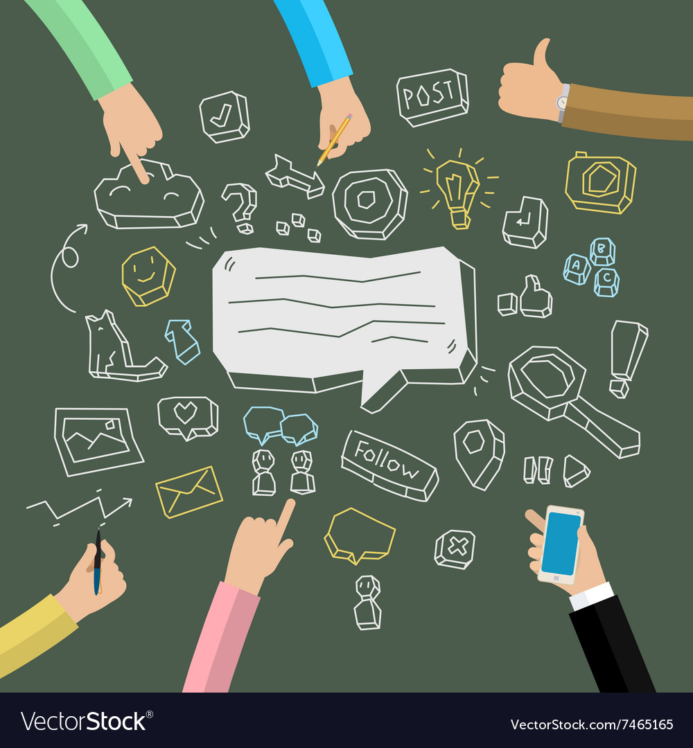 Concept social network activity Royalty Free Vector Image