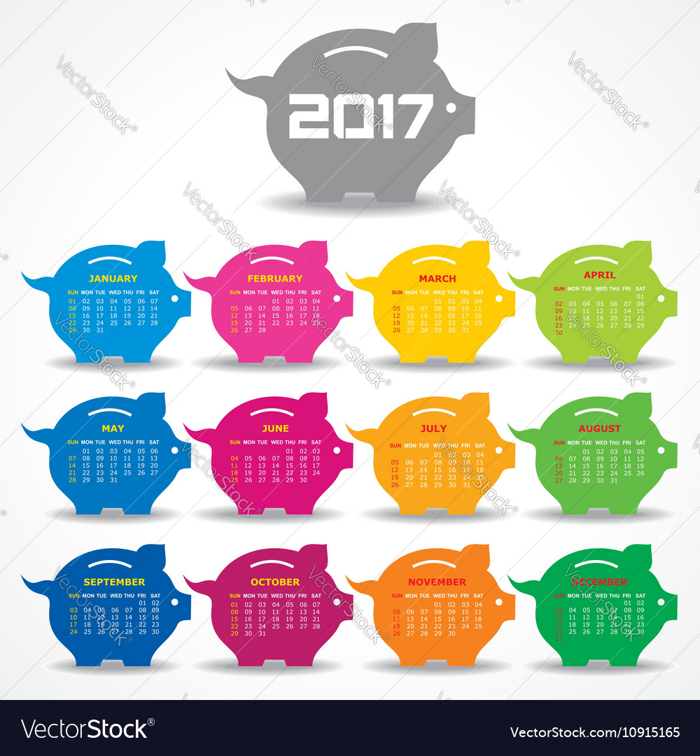 Creative New Year Calender For 2017 Royalty Free Vector