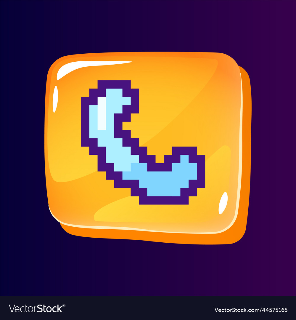 Handset glossy ui button with pixelated color icon