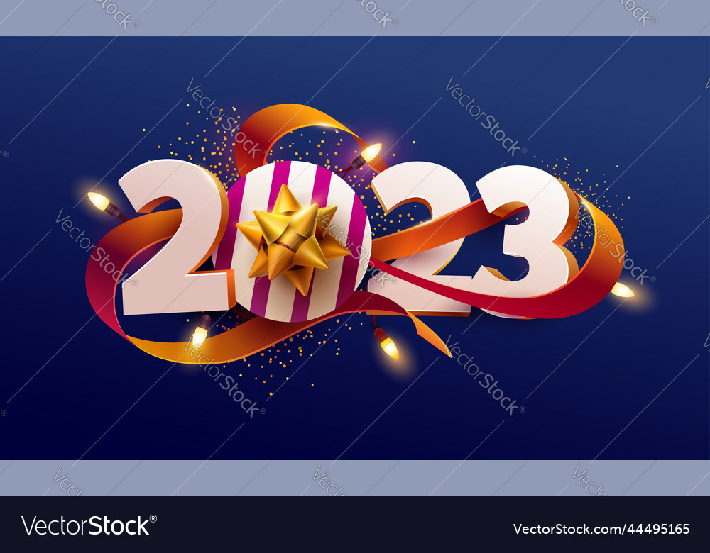 new-years-2023-christmas-greeting-card-design-vector-image