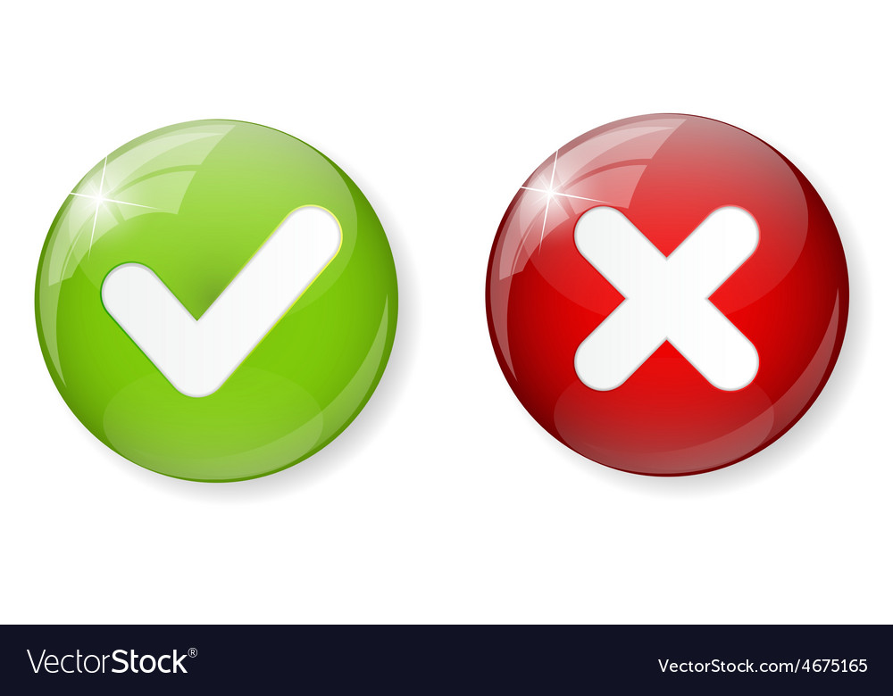 Red and Green Checkmark Button Icon
