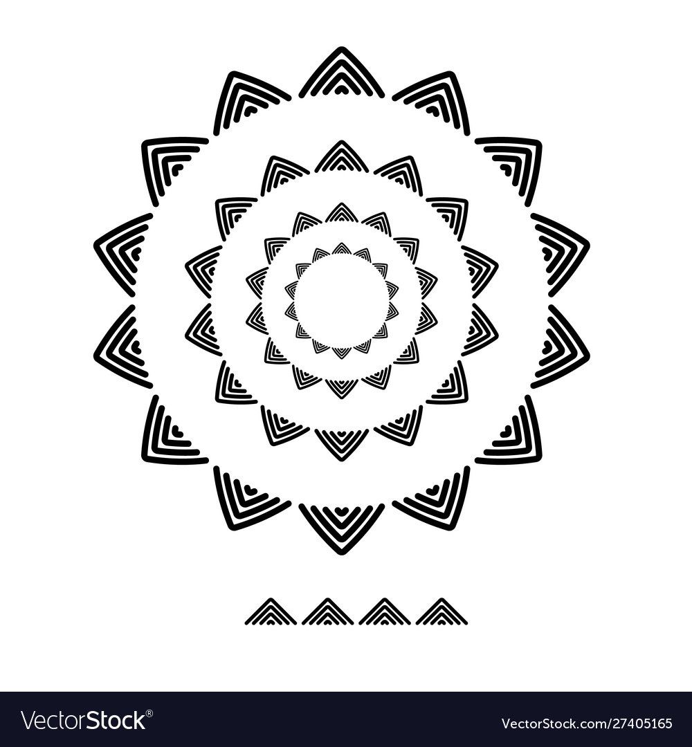 Triangle brushs patterns in a circle line vector image Triangle brushs patterns in a circle line