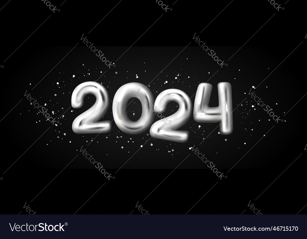 3d 2024 text for happy new year banner Royalty Free Vector