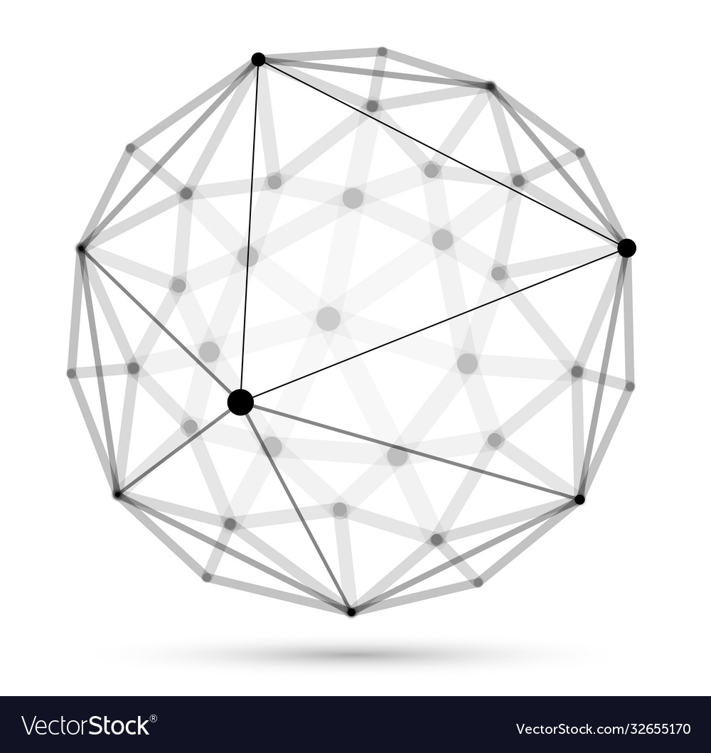 Abstract 3d mesh sphere dots connected vector image Abstract 3d mesh sphere dots connected